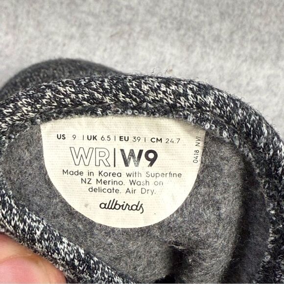 Allbirds Wool Runners Women’s Size 9 Grey White Low Top Casual Everyday Sneakers - Picture 9 of 9